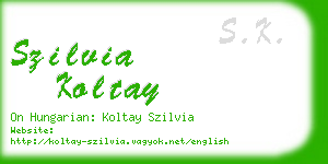 szilvia koltay business card